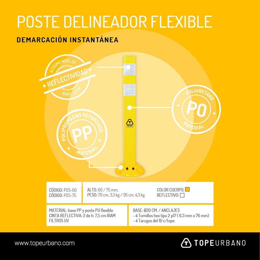 Poste Delineador Flexible POS-75