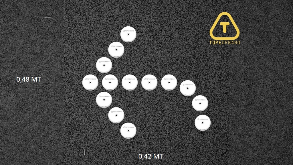 Kit Flecha Simple Curva 90 Izquierda- P60 (BLANCO)