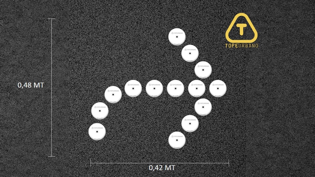 Kit Flecha Simple Curva 90 Derecha - P60 (BLANCO)