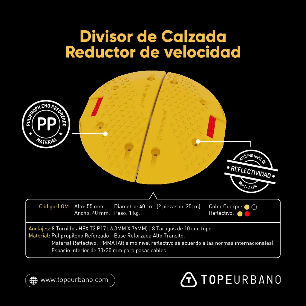 DIVISOR DE CALZADA - PLOM (AMARILLO)
